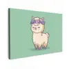 Alpaca - Groen - Bloemendiadeem canvas 2cm klein -z3d