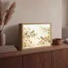 Takken - Bloemen - Vogeltjes - Roze Light Box met batterij (Wandlamp) middel -sfeer2