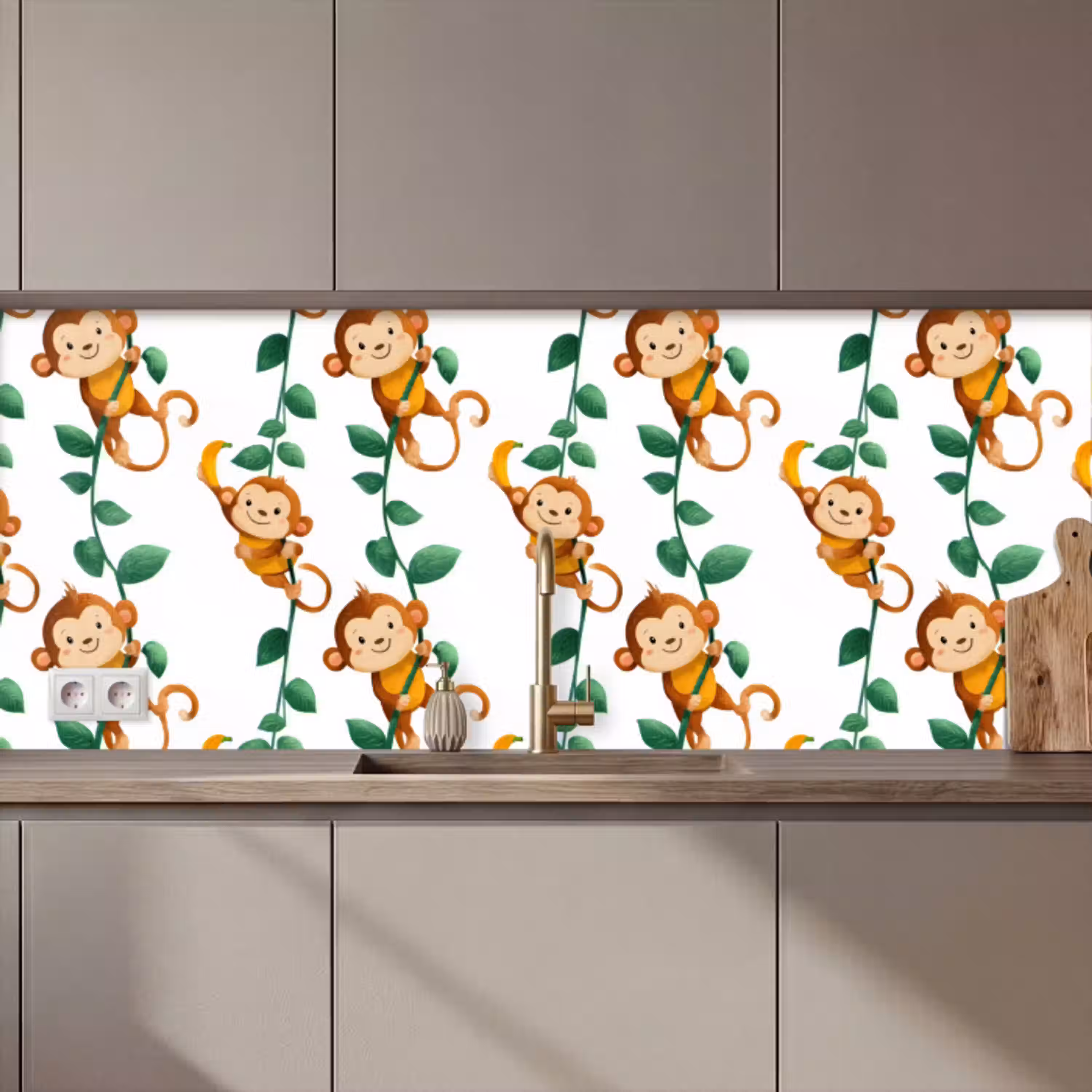 Apen - Lianen - Kleurrijk keuken achterwand 2 middel 871 zz_3dshopping