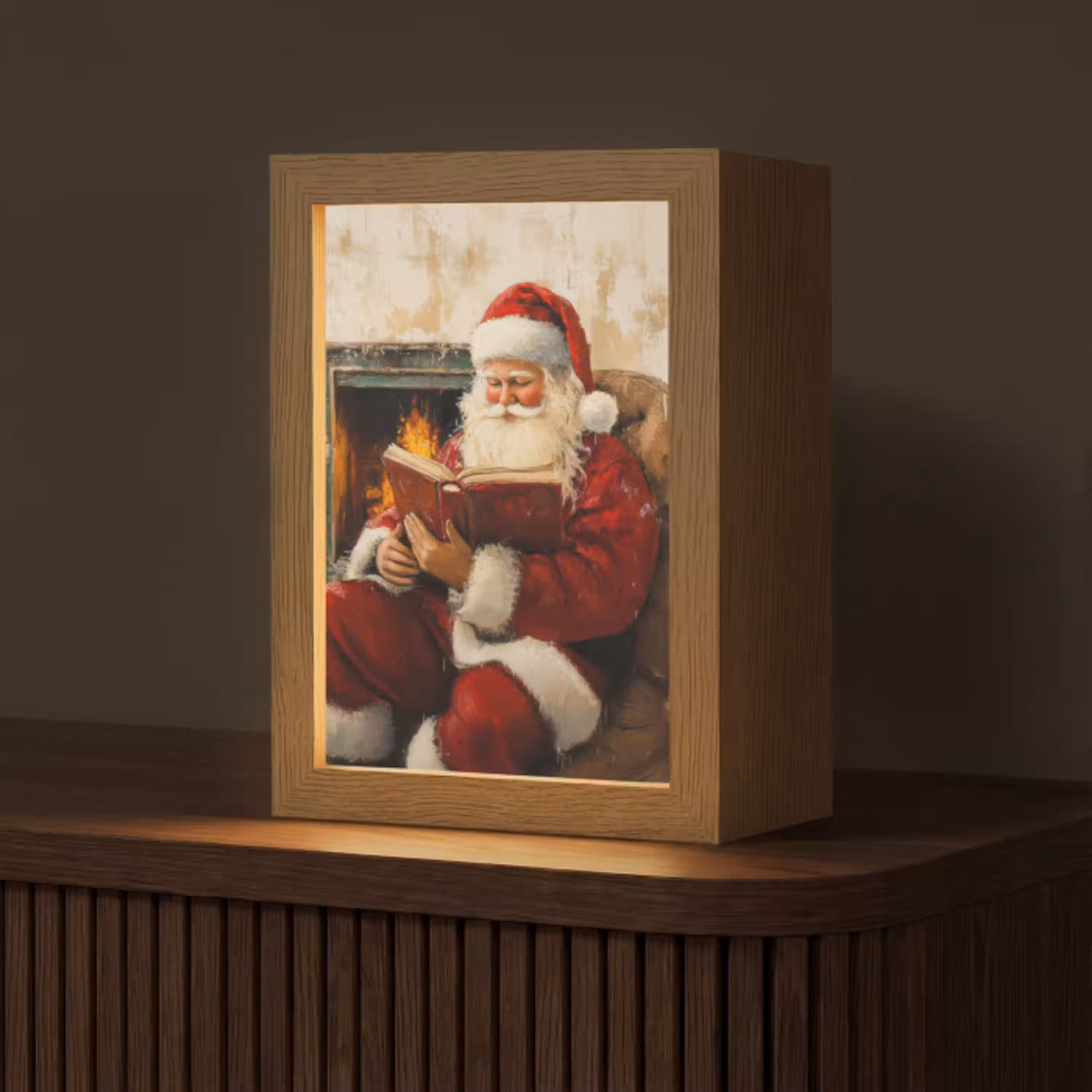 Kerst - Kerstman - Winter - Open Haard Light Box met kabel (Tafellamp) klein -z3d_website