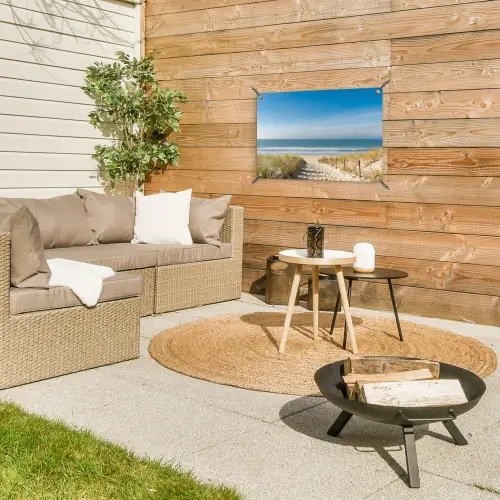Zomerse Stranddag tuinposter los doek klein -sfeer4