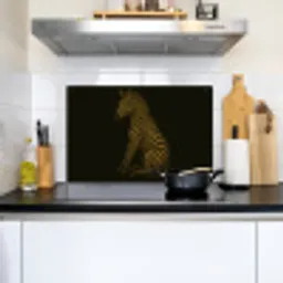 Zebra - Strepen - Goud Inductie beschemer met haakjes klein -sfeer2