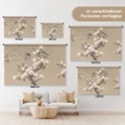 Oosters - Vogels - Beige Wandkleed katoen klein -tsfeer8_DE