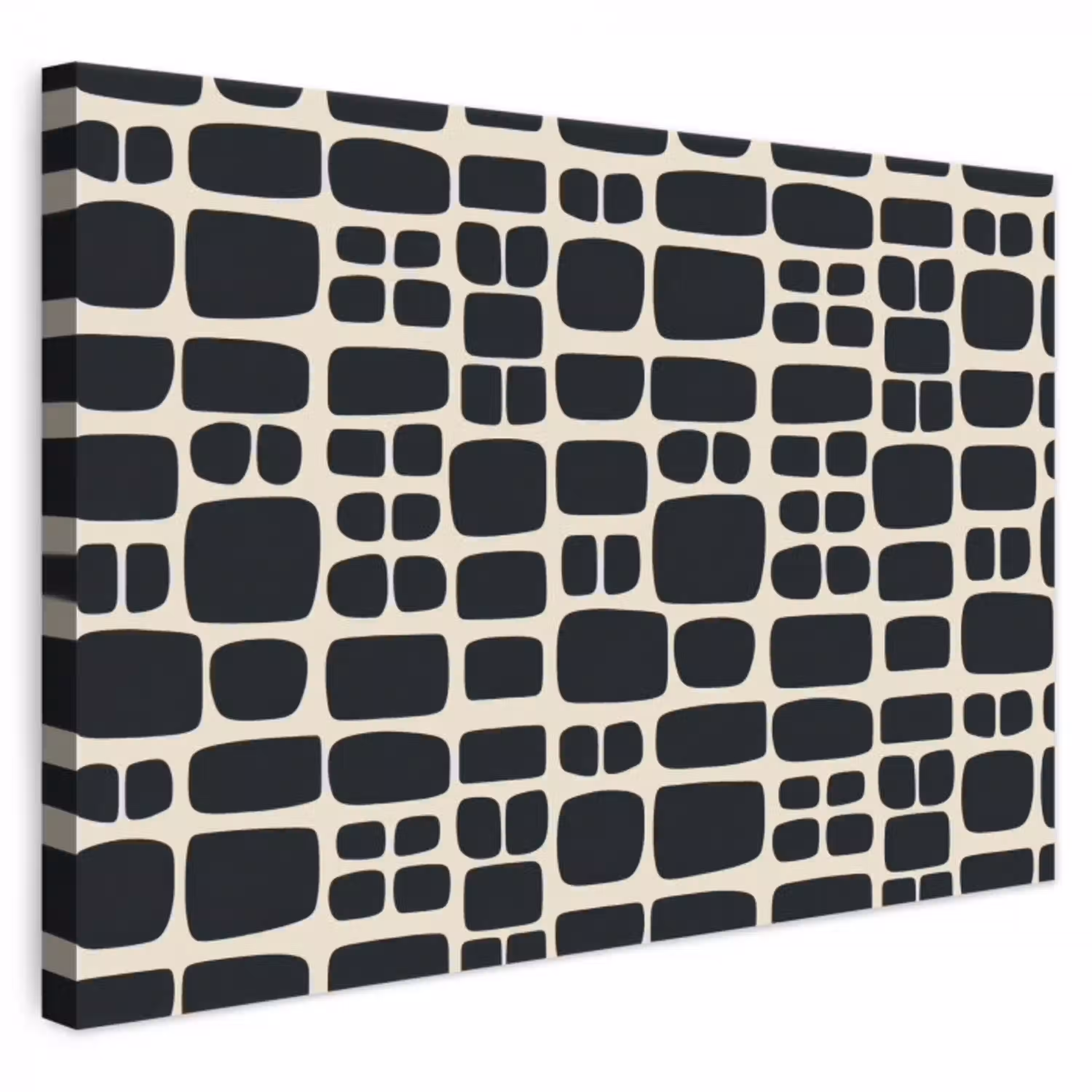 Modern - Organisch - Zwart canvas 2cm klein 34 -3d