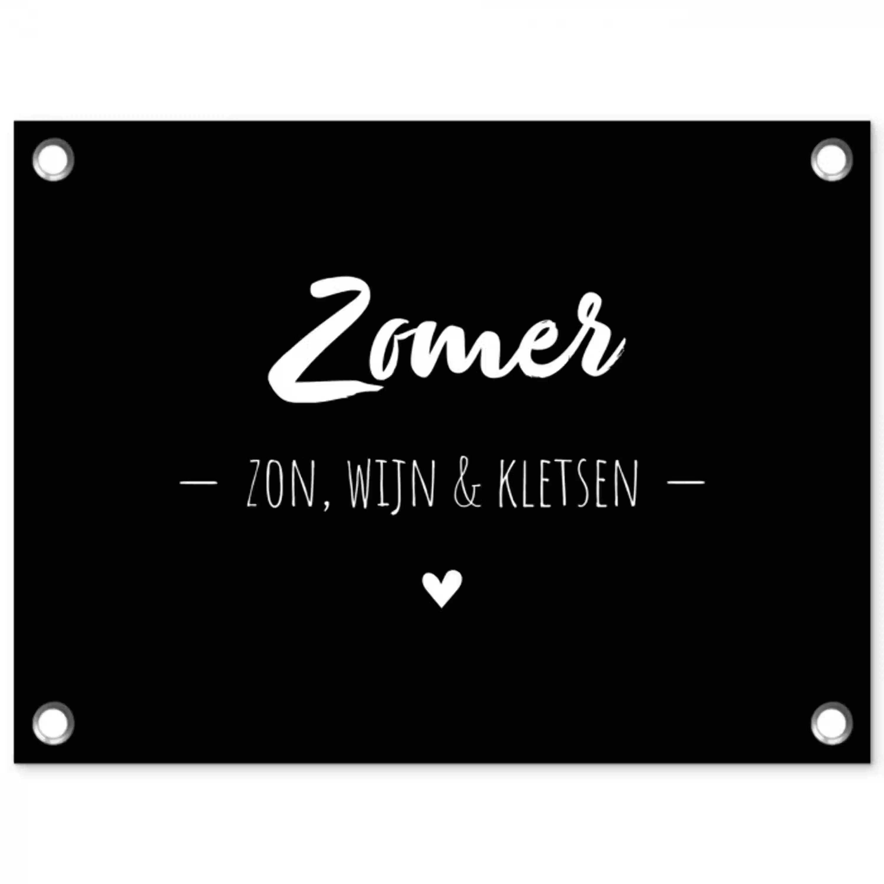 Zomer, zon, wijn & kletsen - Tekst - Zomer - Wijn - Quotes tuinposter los doek klein -3d
