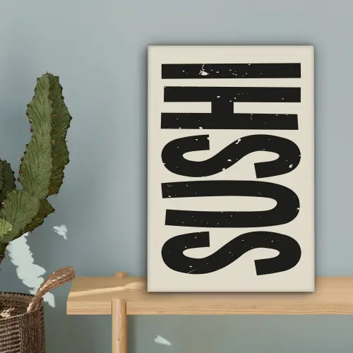 Zwart - Sushi - Japandi - Vintage canvas 2cm klein -sfeer4