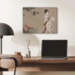 Vrouw - Azië - Kunst - Beige PET vilt klein -sfeer5