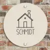 Huis illustratie - Modern Naambord Rond klein -sfeer2