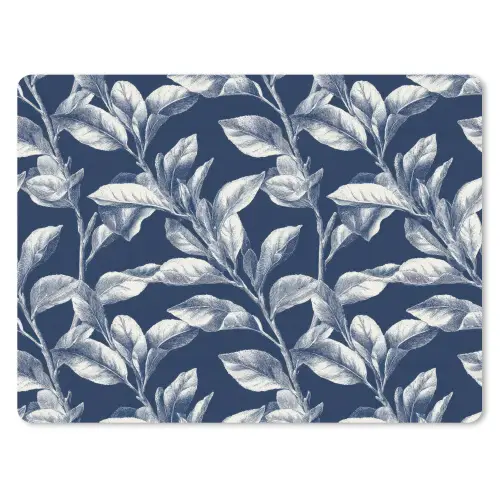 Botanisch - Patroon - Blauw muismat rubber klein 262 -3d