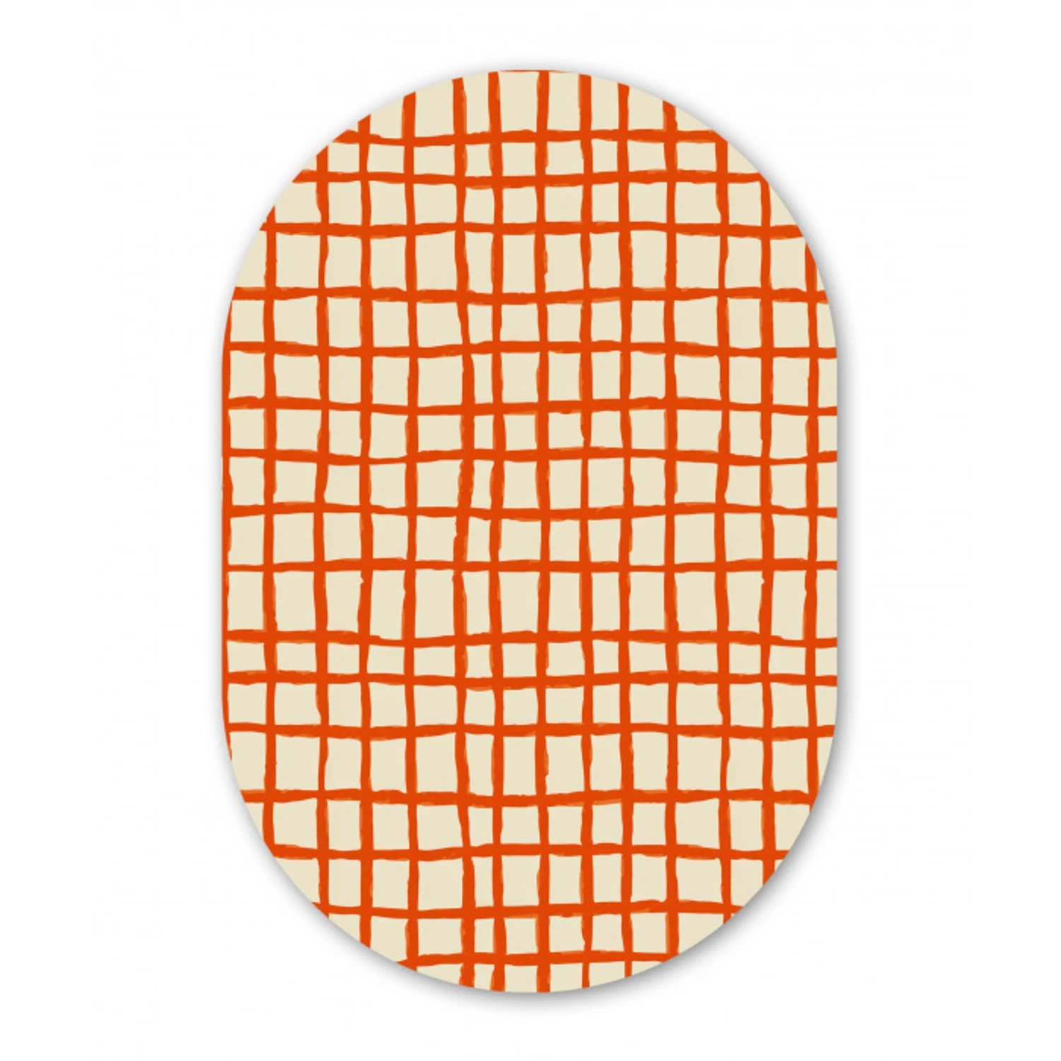 Patroon - Lijnen - Oranje Wandcirkel Ovaal Forex klein 630 -3d