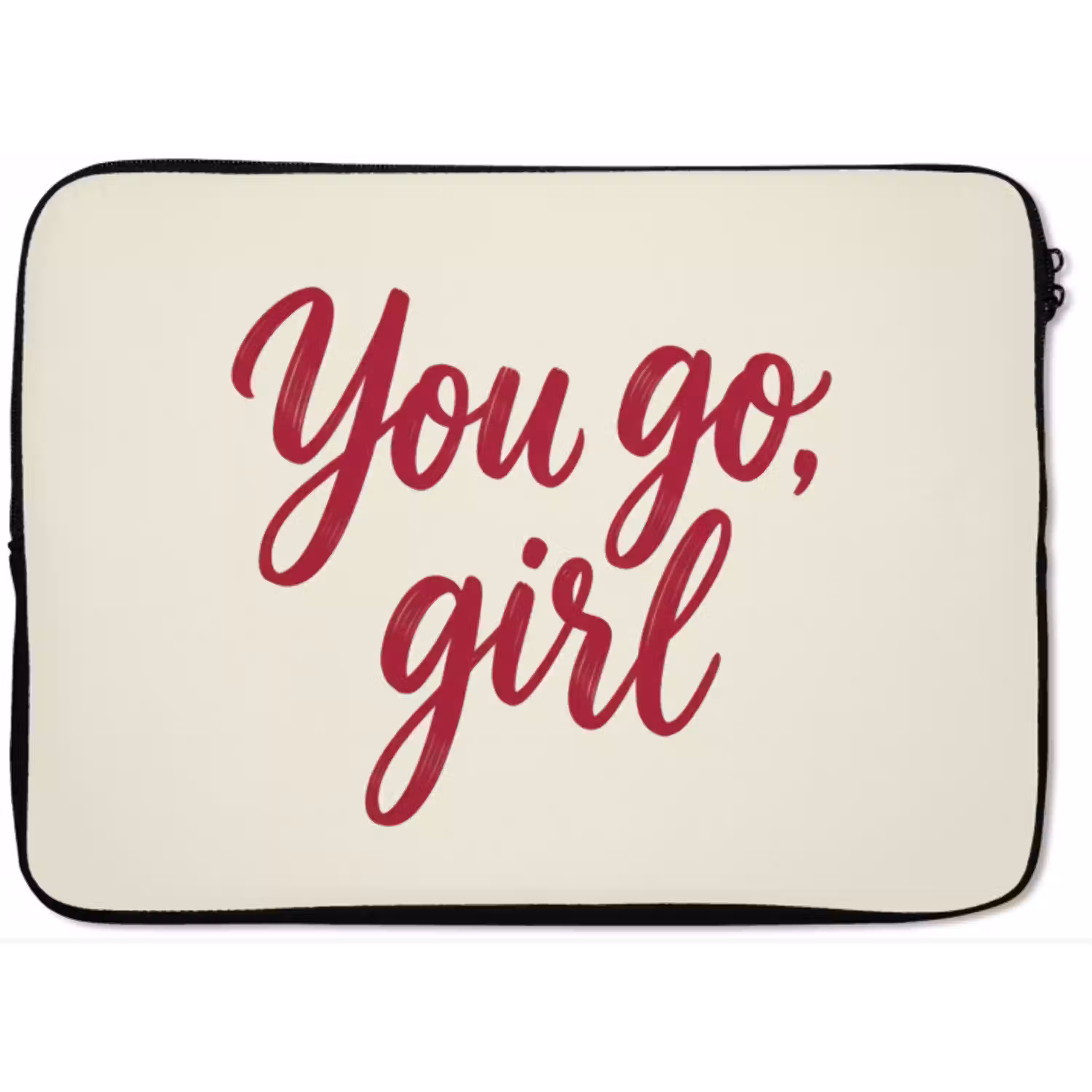 you go girl - Rood - Wit laptophoes neopreen klein -zkaufland3dotto