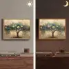 Boom - Abstract - Bruin - Goud - Industrieel Light Box met batterij (Wandlamp) middel -sfeer3