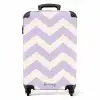 Zigzag patroon in paars en wit NBS - Handbagage koffer - Kinderen Unisex middel -productfoto_recht