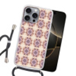 Klassiek - Patroon - Paars Hoesje iPhone 16 Pro Max met koord klein 804 -sfeer1