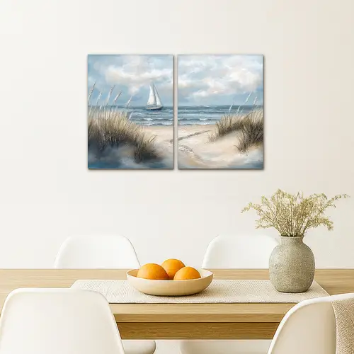 Strand - Verf - Natuur - Boot Canvas - Meerluiken 2 luik klein -sfeer4