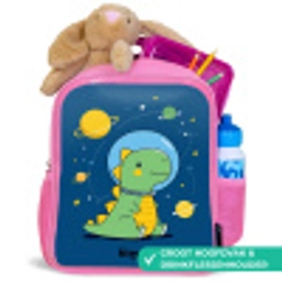 Dino - Planeet - Ster - Blauw Kinderrugzak - Roze middel -inhoud_NL