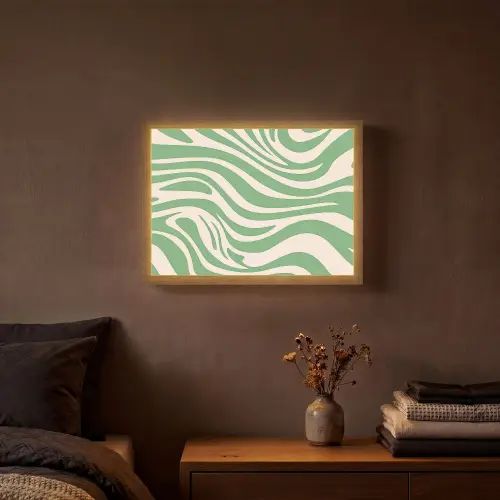 Zebrapatroon - Groen - Retro Light Box met batterij (Wandlamp) middel -sfeer4