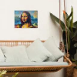 Kleurrijke Mona Lisa tuinposter los doek klein -sfeer7