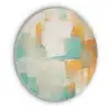 Kunst - Abstract - Blauw - Wit Akoestische PET Vilt - Rond klein -3d