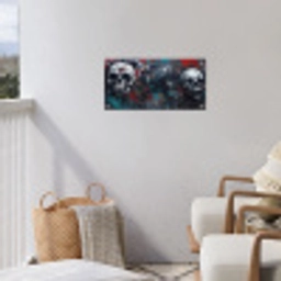 Schedels - Graffiti - Abstract tuinposter los doek klein -sfeer8