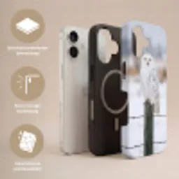 Sneeuwuil - Hek - Sneeuw - Wit Toughcase MagSafe Apple iPhone 17 klein -USP_Lagen_NL