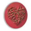 Pepers - Rood - Hart Akoestische PET Vilt - Rond klein -3d