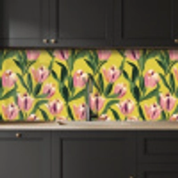Tulpen - Botanisch - Geel keuken achterwand 2 middel 871 -sfeer1