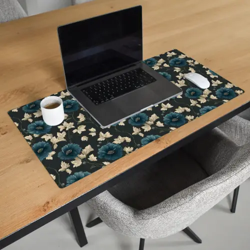 Botanisch - Bloemen - Blauw Muismat XXL klein 681 -sfeer1