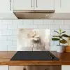 Bloem - Beige - Verf - Schaduw keuken achterwand spatscherm klein -sfeer2