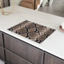 Slangenprint - Python - Bruin Inductie beschermer vinyl 3mm klein -sfeer8
