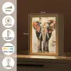Olifant - Slurf - Mozaïek - Abstract Light Box met kabel (Tafellamp) klein -USP_NL