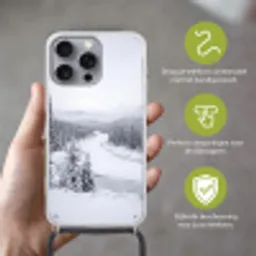 Rivier - Bevroren - Landschap - Winter Hoesje iPhone 16 Pro Max met koord klein -sfeer2_NL