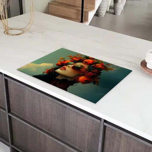 Vrouw - Granaatappel - Herfst - Zonnebril Inductie beschermer vinyl 3mm klein -sfeer8