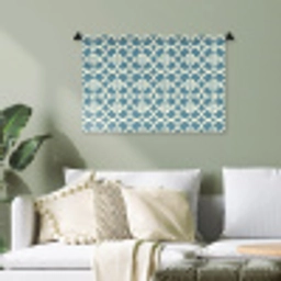 Patroon - Symmetrisch - Blauw Wandkleed katoen klein 269 -sfeer7