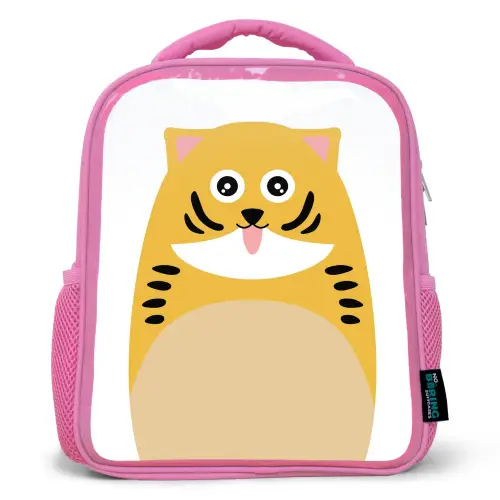 Dierenportret - kat - kinderen Kinderrugzak - Roze middel -3d