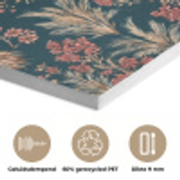 Botanisch - Patroon - Blauw PET vilt klein 837 -closeup_NL