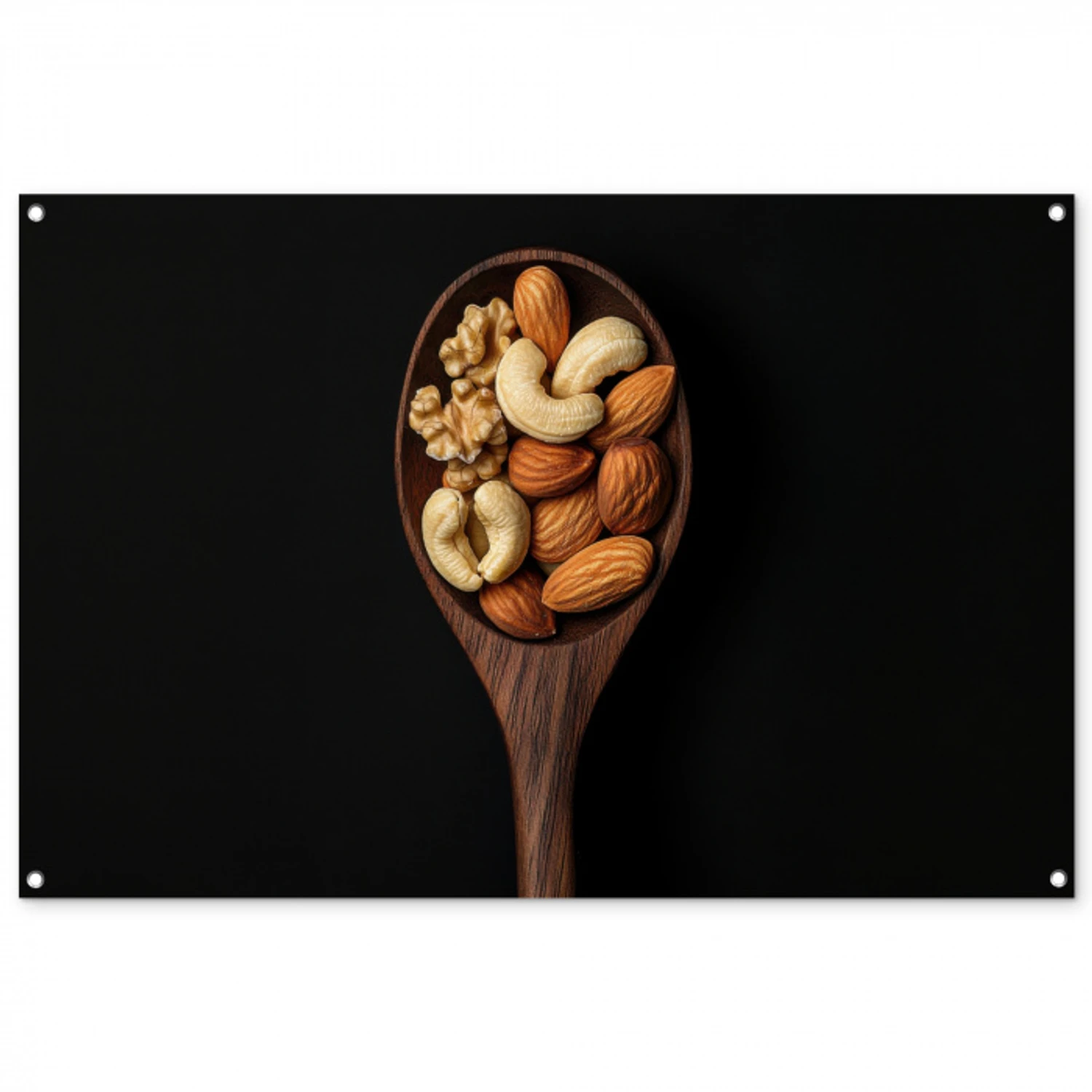 Hout - Noten - Zwart tuinposter los doek groot -3d