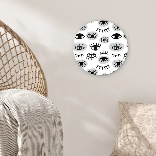 Ogen -  Gestileerd - Expressief Wandcirkel plexiglas klein 852 -sfeer5