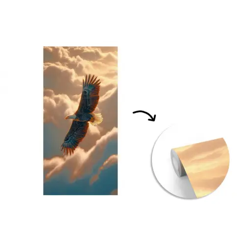 Adelaar - Wolken - Zon fotobehang vinyl groot -3d