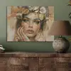 Vrouw - Bloemen  - Goud - Portret PET vilt klein -sfeer2
