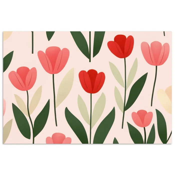 Tulpen - Modern - Roze poster papier klein -3d