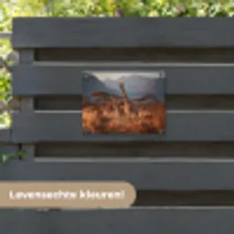 Giraffen - Hoog gras - Acaciabomen tuinposter los doek klein -sfeer3