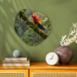Ara - Jungle - Rood Wandcirkel Organisch Forex 3mm klein -sfeer2