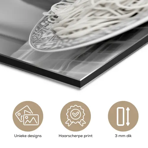 Kat - Siamees - Zwart Wit - Schattig - Dieren aluminium wit klein -closeup_NL