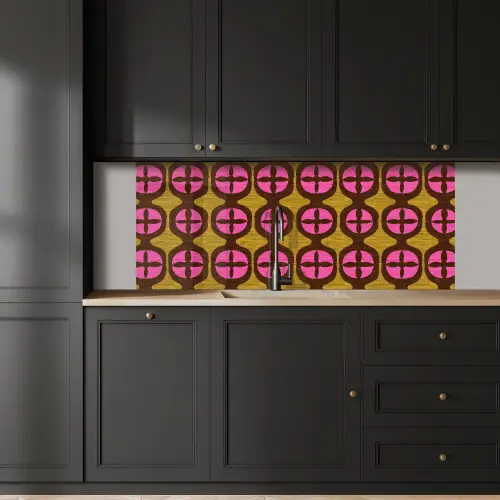 Modern - Patroon - Roze keuken achterwand 2 middel 871 -sfeer1