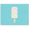 Ijsje - Stokje - Sprinkles - Lichtblauw tuinposter los doek klein -3d