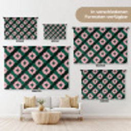 Groen - Roze - Retro - Sterren Wandkleed katoen klein 269 -tsfeer8_DE