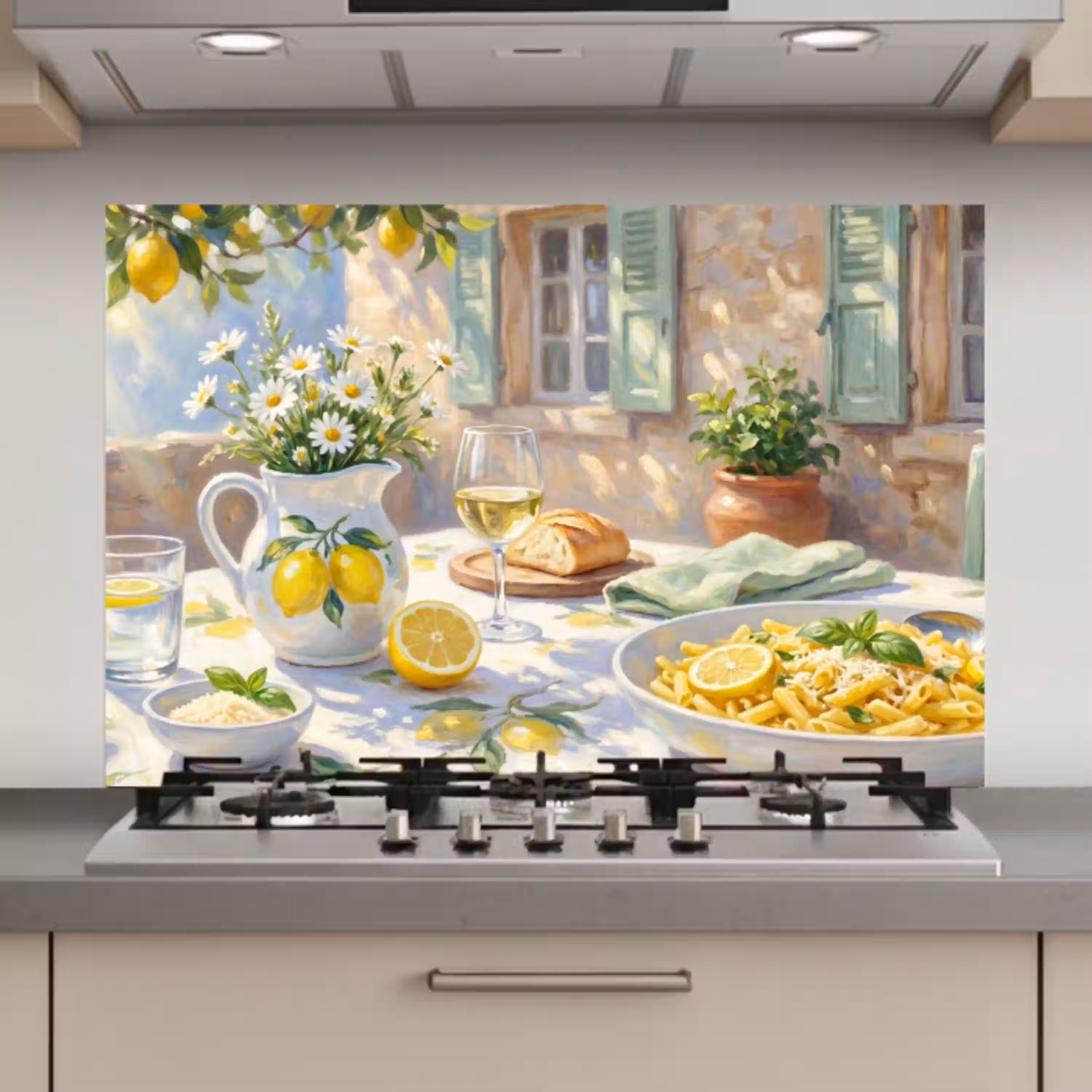 Eten - Terras - Zomer - Geschilderd - Geel keuken achterwand spatscherm klein -3d_website
