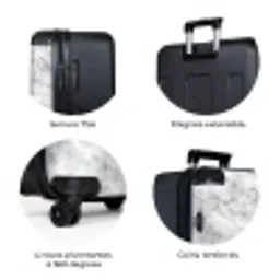 Grijs - Marmer - Klassiek - Aders NBS - Large koffer - Volwassenen Unisex groot -zzzzzzzbolletjes_FR