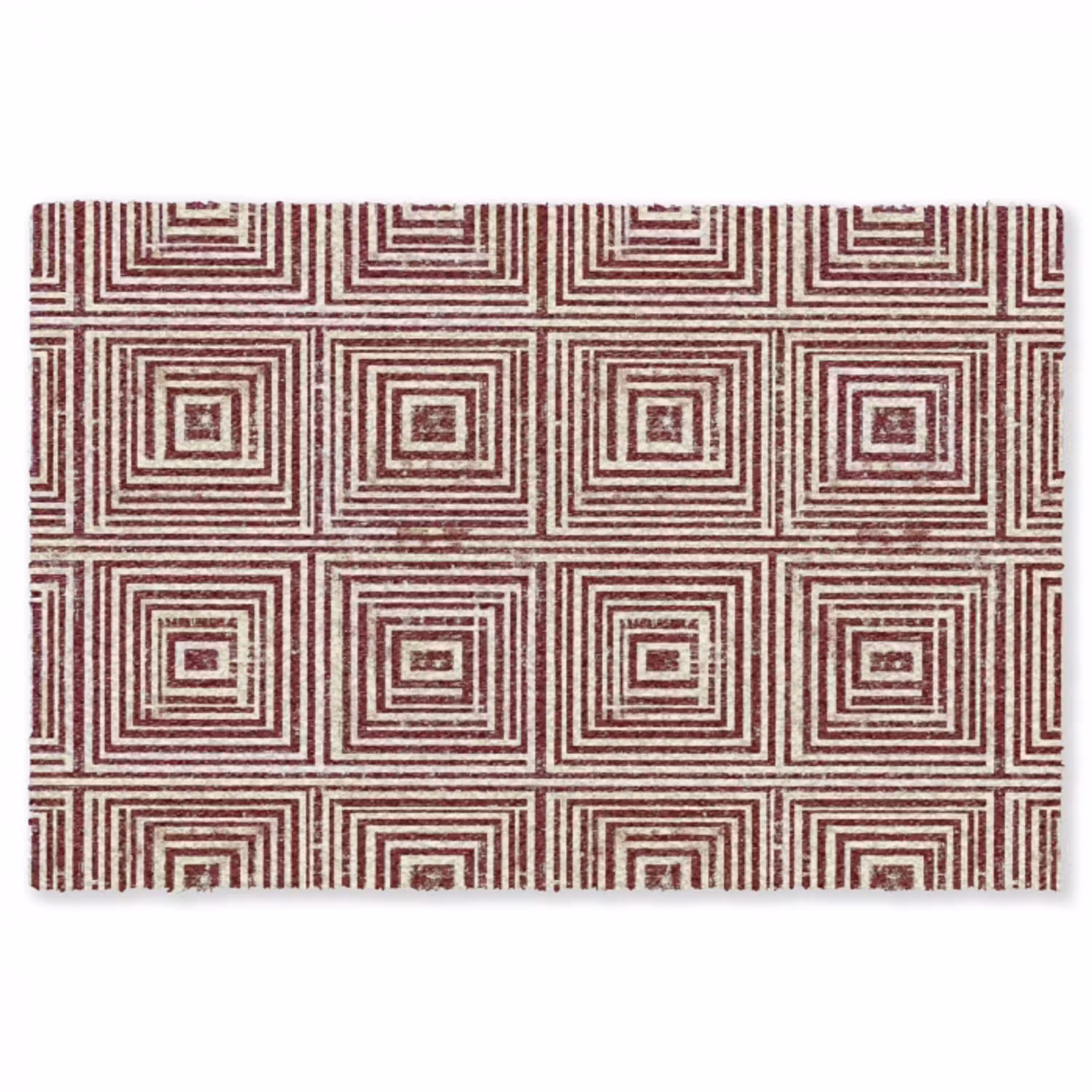 Geometrisch - Patroon - Rood Vloerkleed Rechthoek klein 1091 -3d